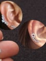 thumb Brass Cubic Zirconia Star Hip Hop Stud Earring 1
