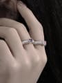 thumb Brass Cubic Zirconia Heart Minimalist Band Ring 3