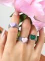 thumb Stainless steel Enamel Heart Cute Band Ring 2