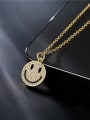 thumb Brass Cubic Zirconia Smiley Vintage Necklace 1