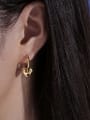 thumb Brass Rhinestone Star Vintage Huggie Earring 1