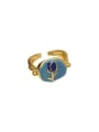 thumb Brass Enamel Rosary Minimalist Band Ring 0