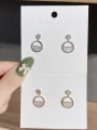 thumb Copper Alloy Shell Round Trend Stud Earring 0