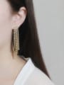 thumb Copper Cubic Zirconia Tassel Ethnic Cluster Trend Korean Fashion Earring 1
