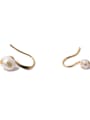 thumb Brass Freshwater Pearl Flower Vintage Hook Earring (single) 4