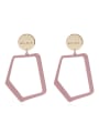 thumb Copper Enamel Holoow  Geometric Minimalist Stud Trend Korean Fashion Earring 4