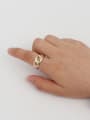 thumb Copper  Retro Hollow Geometric Free Size Band Fashion Ring 2