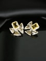 thumb Brass Cubic Zirconia Bowknot Luxury Cluster Earring 4