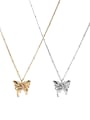 thumb Brass Cubic Zirconia Butterfly Vintage Necklace 3