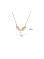 thumb Brass Cubic Zirconia Wing Dainty Necklace 1