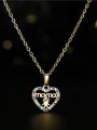 thumb Brass Cubic Zirconia Letter Minimalist Heart Pendant Necklace 2