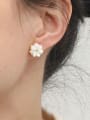 thumb Brass Shell Flower Cute Stud Earring 1