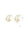 thumb Brass Cubic Zirconia Enamel Geometric Trend Stud Earring 2