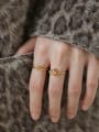 thumb Brass Hollow Round Vintage Stackable Ring 0