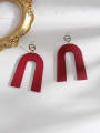 thumb Copper Enamel Irregular Minimalist U shape Trend Korean Fashion Earring 1