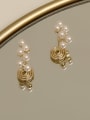 thumb Brass Imitation Pearl Geometric Vintage Drop Trend Korean Fashion Earring 1
