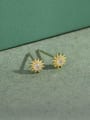 thumb Brass Cubic Zirconia Star Moon Minimalist Stud Earring Set 1