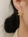 thumb Brass  Hollow Star Minimalist Stud Trend Korean Fashion Earring 1