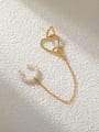 thumb Brass Imitation Pearl Heart Minimalist Single Earring 0