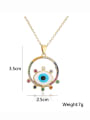 thumb Brass Cubic Zirconia Enamel Eye of Evil  Vintage Heart Pendant  Necklace 4