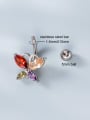 thumb Brass Cubic Zirconia Butterfly Minimalist Belly studs & Belly Bars 3
