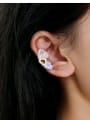 thumb Brass Cubic Zirconia Enamel Heart Minimalist Single Earring(Single-Only One) 1
