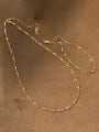 thumb Brass Minimalist Irregular Bracelet and Necklace Set 0