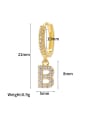 thumb Brass Cubic Zirconia Letter Minimalist Single Earring(Only-One) 4