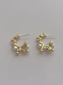 thumb Brass Imitation Pearl Irregular Hip Hop Stud Earring 0