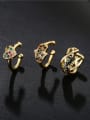 thumb Brass Cubic Zirconia Heart Vintage Clip Earring(Single Only One) 0