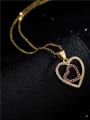 thumb Brass Cubic Zirconia  Trend Heart Pendant Necklace 1