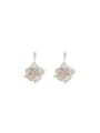 thumb Dainty Flower Brass Cubic Zirconia Earring and Necklace Set 0