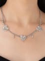 thumb Brass Cubic Zirconia Wing Hip Hop Necklace 2