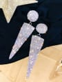 thumb Alloy Cubic Zirconia Triangle Statement Chandelier Earring 3