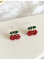 thumb Copper Rhinestone Friut Cherry Cute Stud Trend Korean Fashion Earring 2