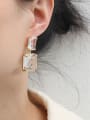 thumb Brass Crystal Geometric Luxury Drop Earring 1