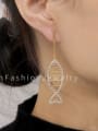 thumb Brass Cubic Zirconia Cat  FishVintage Drop Trend Korean Fashion Earring 2