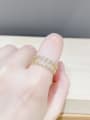 thumb Brass Cubic Zirconia Geometric Dainty Band Ring 1
