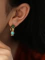 thumb Brass Enamel Geometric Trend Stud Earring 1