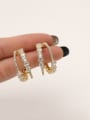 thumb Brass Cubic Zirconia Irregular Minimalist Stud Trend Korean Fashion Earring 1