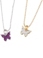 thumb Brass Cubic Zirconia Butterfly Dainty Necklace 4