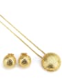 thumb Brass Vintage Round ball Earring and Necklace Set 2