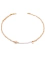 thumb Brass Freshwater Pearl Geometric Vintage Hollow Chain Necklace 0