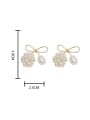 thumb Brass Imitation Pearl Bowknot Minimalist Stud Earring 2