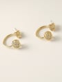 thumb Brass Cubic Zirconia Geometric Vintage Hook Trend Korean Fashion Earring 0