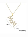 thumb Brass Cubic Zirconia Letter Vintage Necklace 4
