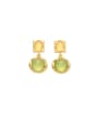 thumb Brass Resin Vintage Geometric Earring and Necklace Set 3