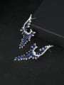 thumb Brass Cubic Zirconia Feather Water Drop  Luxury Cluster Earring 3