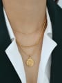 thumb Brass Geometric Vintage Pendant Necklace 1