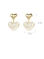 thumb Brass Heart Dainty Stud Earring 2